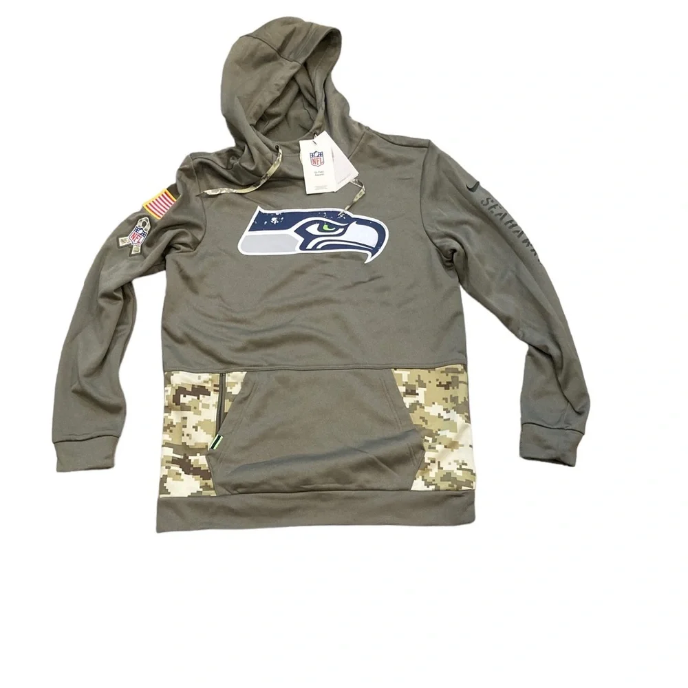 Seattle Seahawks Nike Men’s Salute To Service Pullover Hoodie‎ Sweatshirt Small